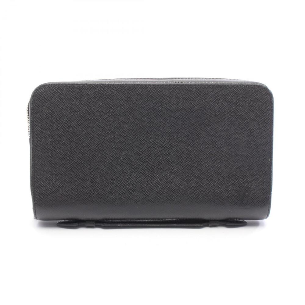 Louis Vuitton Zippy Wallet Round Long Wallet Leather Taiga Black